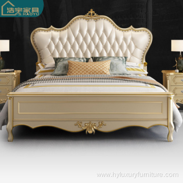 luxury Solid Wooden Bed in Bedroom Furniture